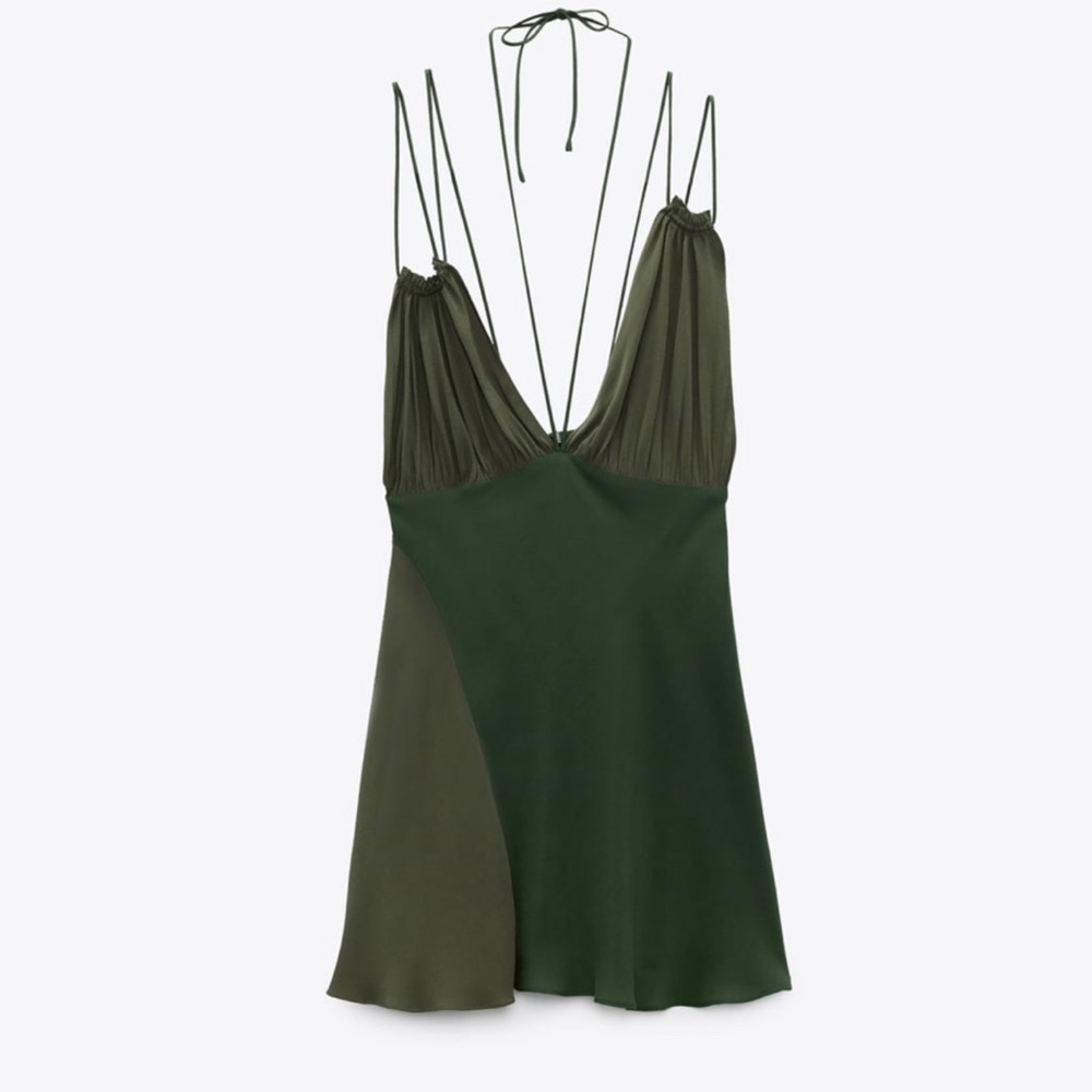 Zara Olive Strappy Dress